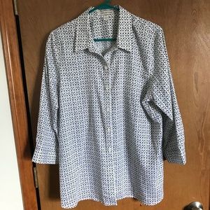 Wht/Tan/Blk Coldwater Creek Shirt